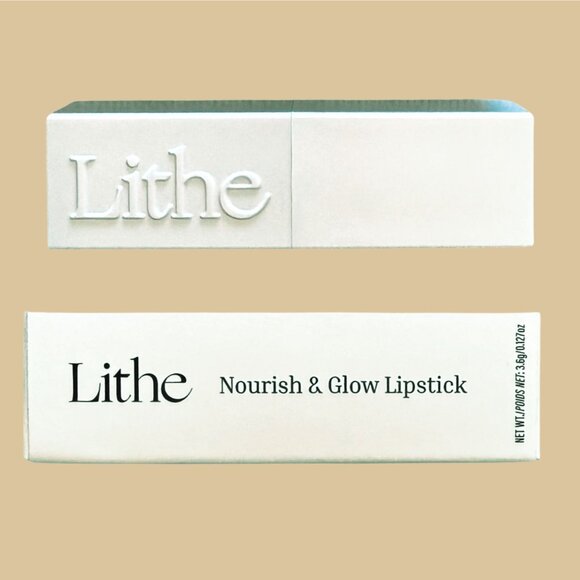 Lithe Nourish and Glow Lipstick Peony Full Size 3g Neutral Pink Hydrating Satin - Picture 1 of 11